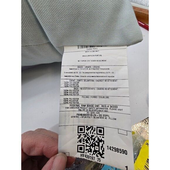 Starfish Print Pillow Cover Beige 20" x 20" Cotton Made In India - Picture 4 of 4